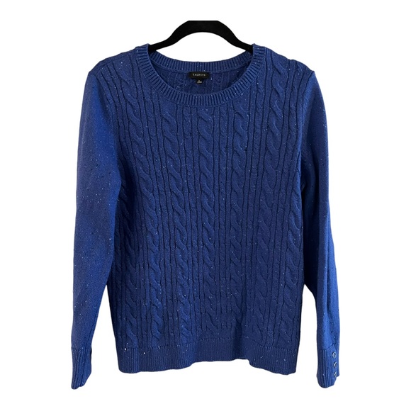 Talbots Sweaters - TALBOTS BLUE COLORFUL PULL OVER CREW NECK CABLE KNIT SWEATER IN SIZE LARGE